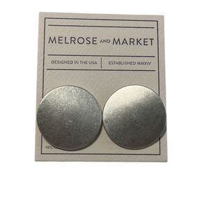 Melrose & Market Silver Stud Earrings Secure Lock Back